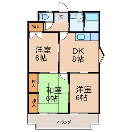 サンパークＯＫＡＤＡの物件間取画像